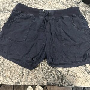 Women’s size large lightweight Calvin Klein Navy Linen terry drawstring shorts